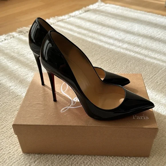 Christian Louboutin Pigalle 100 patent black heel - Picture 2 of 3